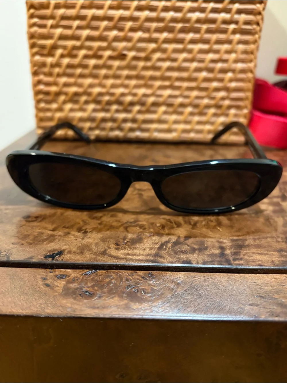 Yves Saint Laurent Black Slim Oval Sunglasses